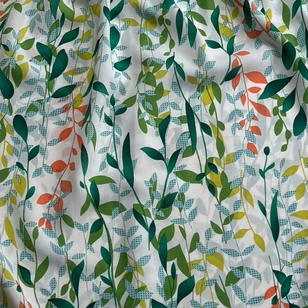 Emery Rose Leaf Pattern Flutter Sleeve Spring Summer Top Sz 4XL - Picture 2 of 9